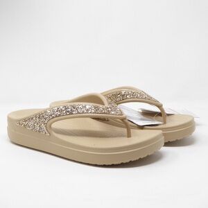 CROCS Women's Sparkly Sandals in Beige